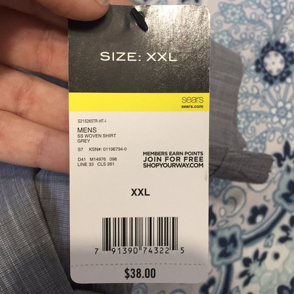 Men’s Grey Structure Button Up Shirt NWT - Picture 3 of 4